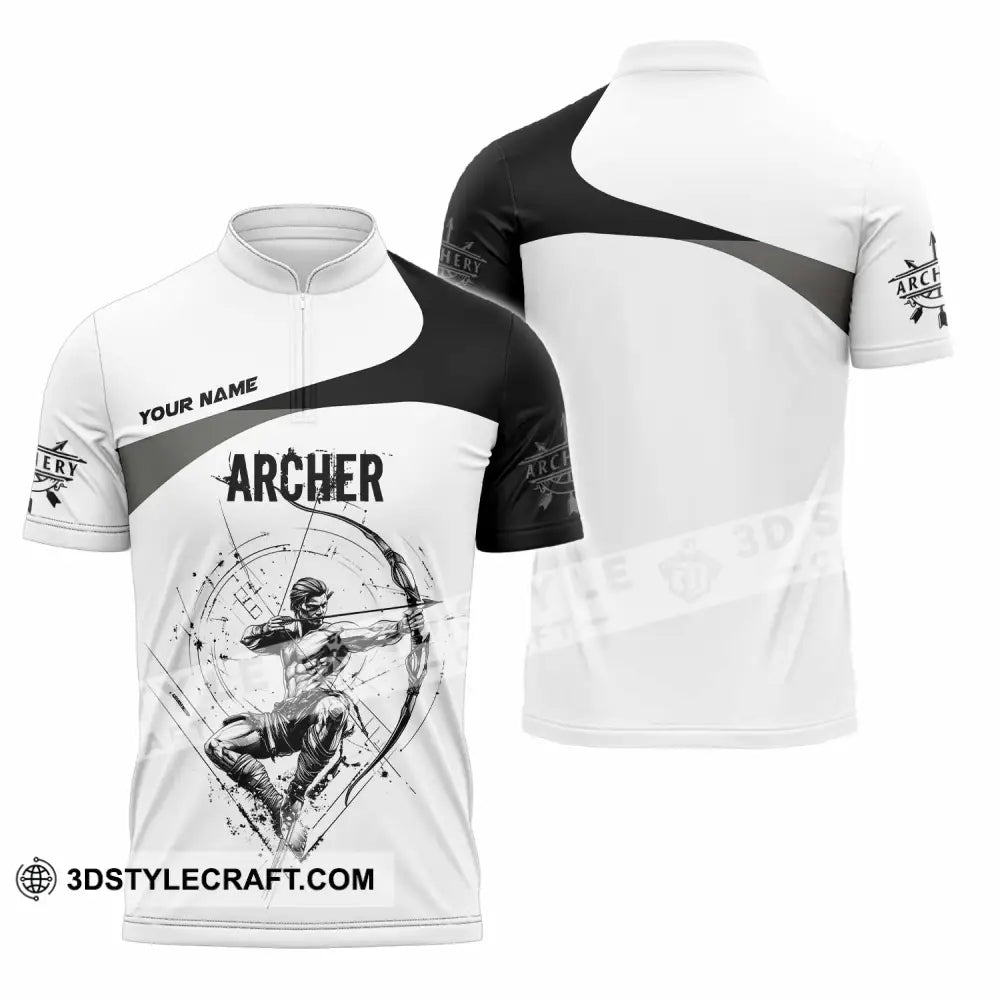 Unisex Shirt - Custom Archer Shirt Zipper Polo Shirt / S T-shirt