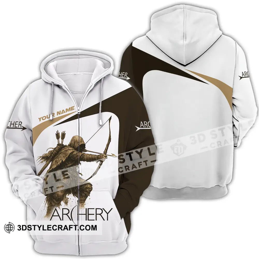 Unisex Shirt Custom Archery Sport Lover Shirt Zipper Hoodie / S T shirt
