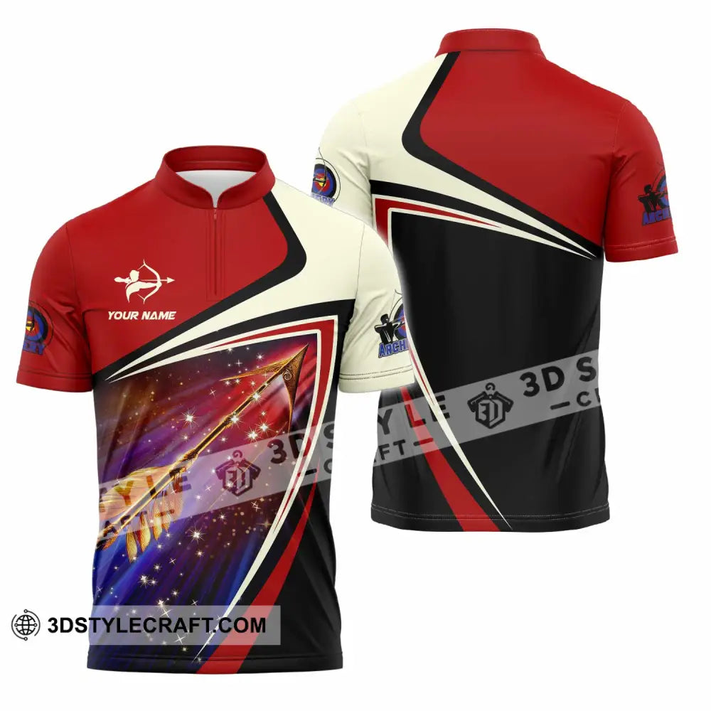 Unisex Shirt - Custom Archery Sport Lover Shirt Zipper Polo Shirt / S T-shirt