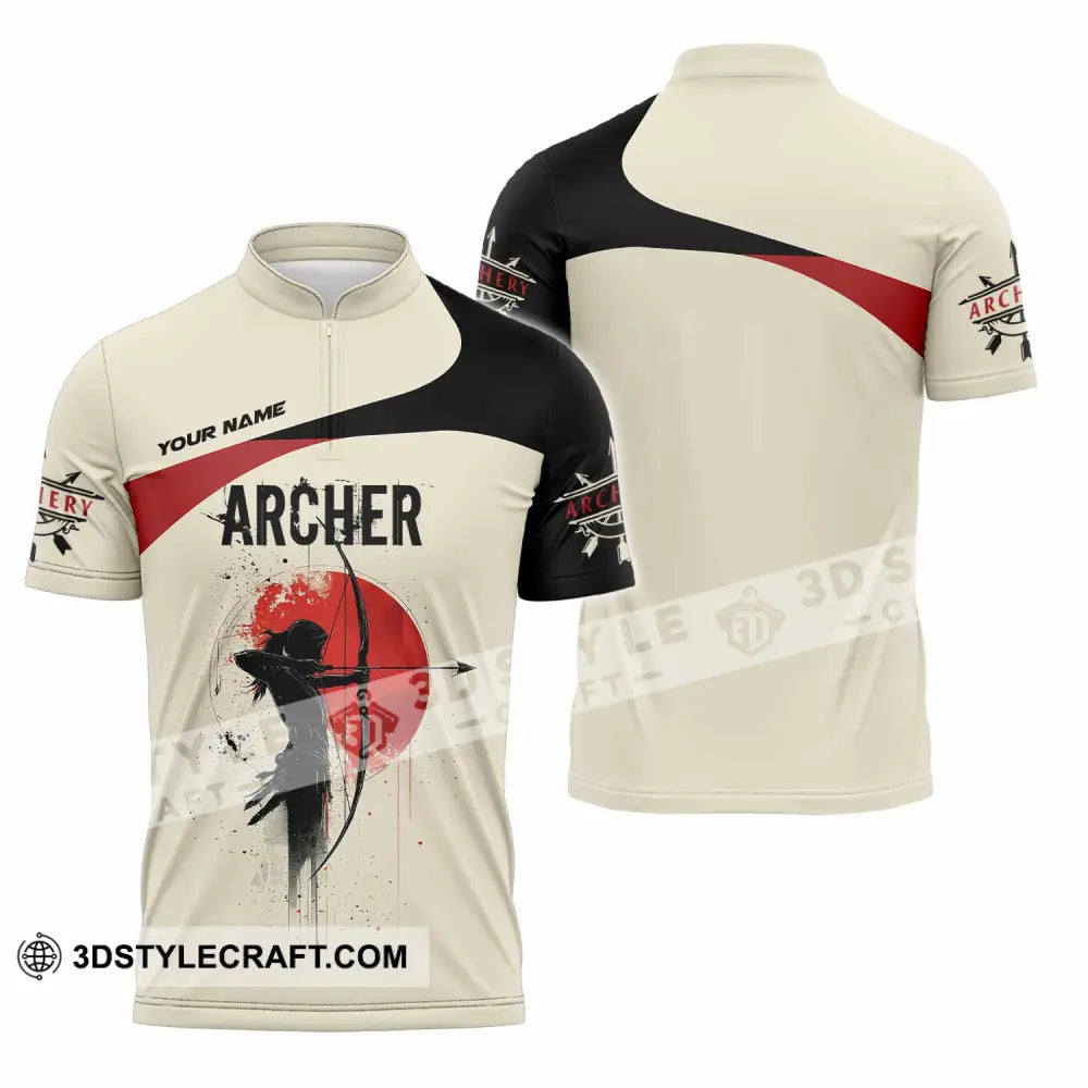Unisex Shirt - Custom Archery Sport Lover Shirt Zipper Polo Shirt / S T-shirt