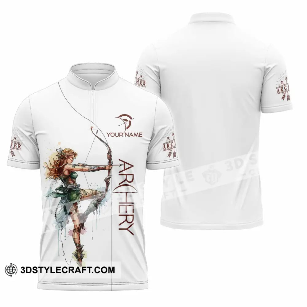 Unisex Shirt - Custom Archery Shirt Zipper Polo Shirt / S T-shirt