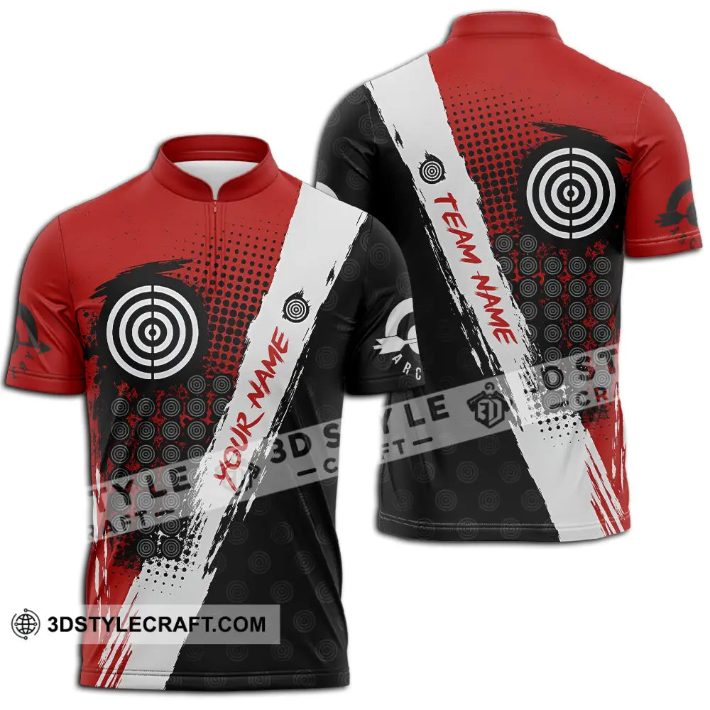 Unisex Shirt - Custom Archery Shirt Zipper Polo Shirt / S T-shirt