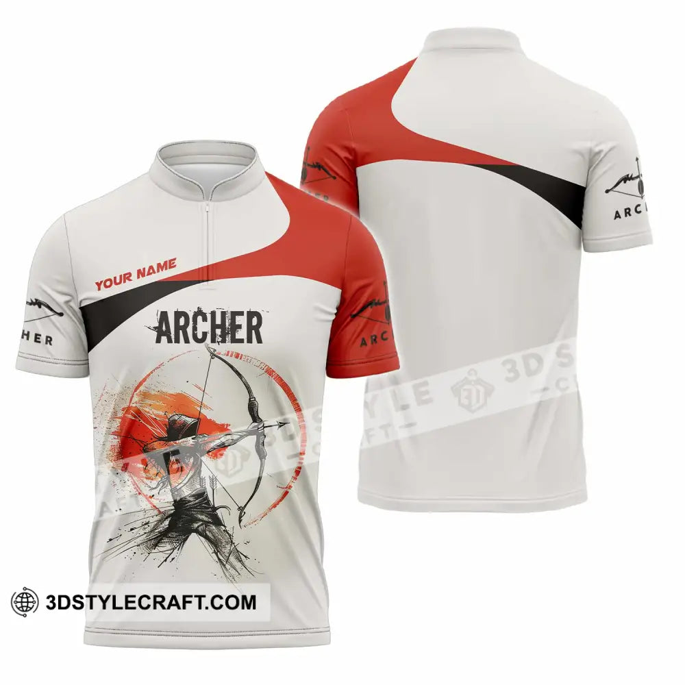 Unisex Shirt - Custom Archery Shirt Zipper Polo Shirt / S T-shirt