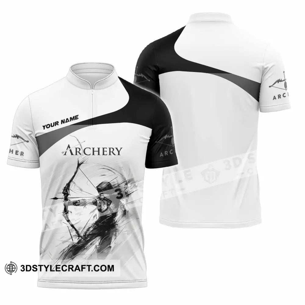 Unisex Shirt Custom Archery Shirt Zipper Polo Shirt / S T shirt
