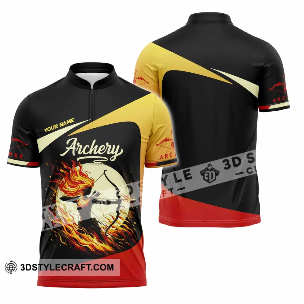 Unisex Shirt - Custom Archery Shirt Zipper Polo Shirt / S T-shirt