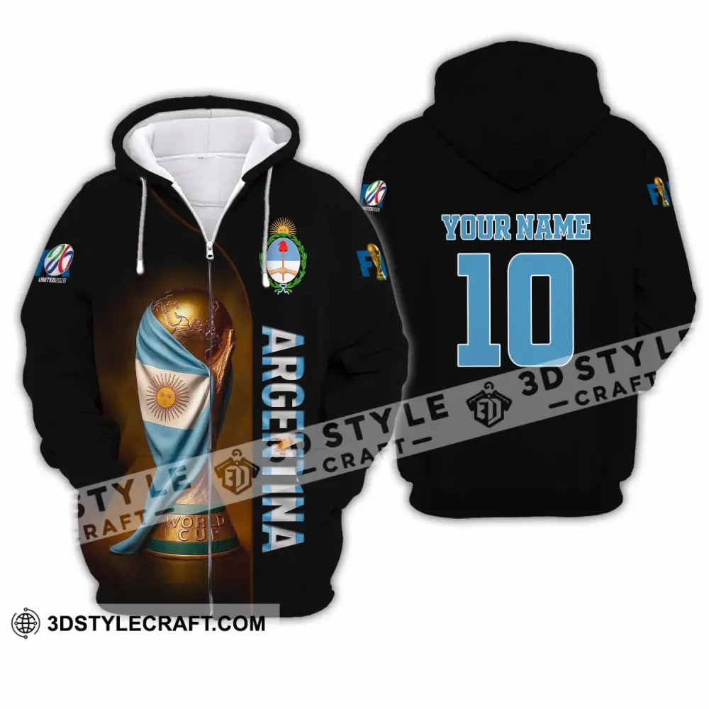 Unisex Shirt - Custom Argentina 3D Shirt Zipper Hoodie / S T-shirt