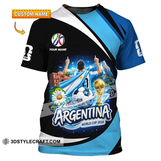 Unisex Shirt - Custom Argentina World Cup 2026 2026 3D Shirt style option 1