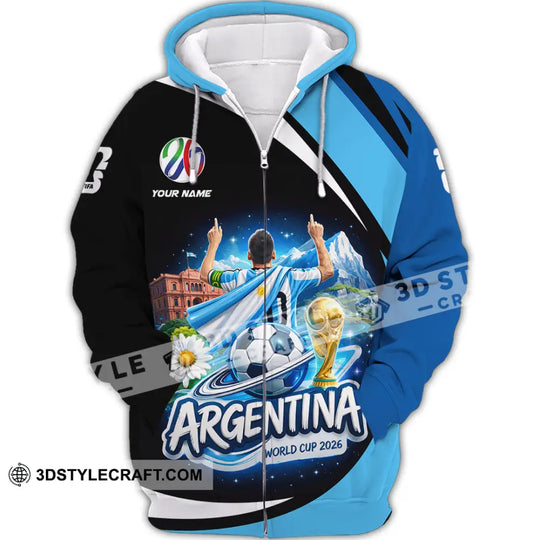 Unisex Shirt - Custom Argentina World Cup 2026 2026 3D Shirt style option 3