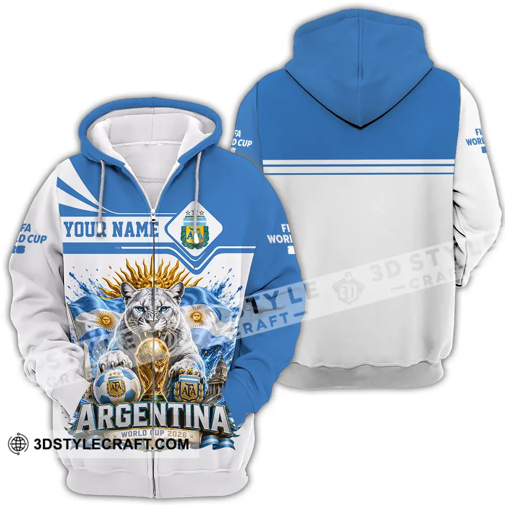 Unisex Shirt - Custom Argentina World Cup 2026 Shirt - Zipper Hoodie / S - T-shirt