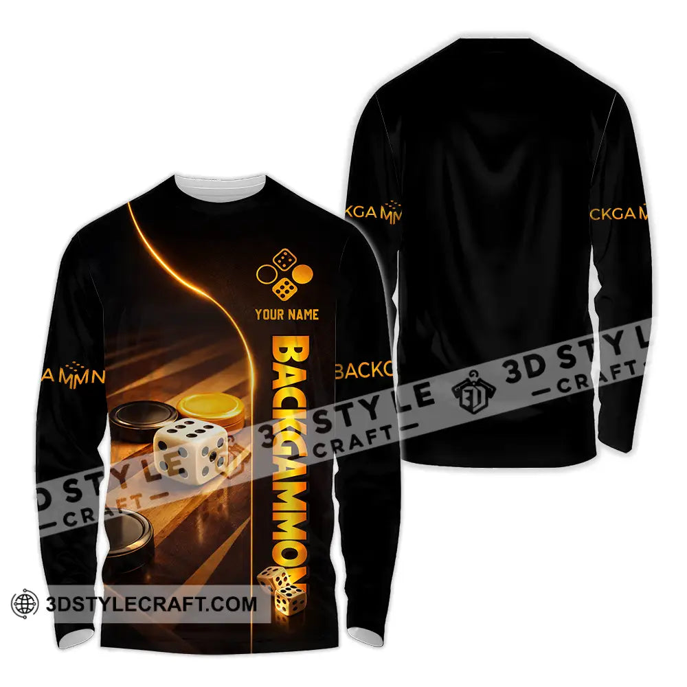 Unisex Shirt - Custom Backgammon 3D Shirt Long Sleeve Shirt / S T-shirt
