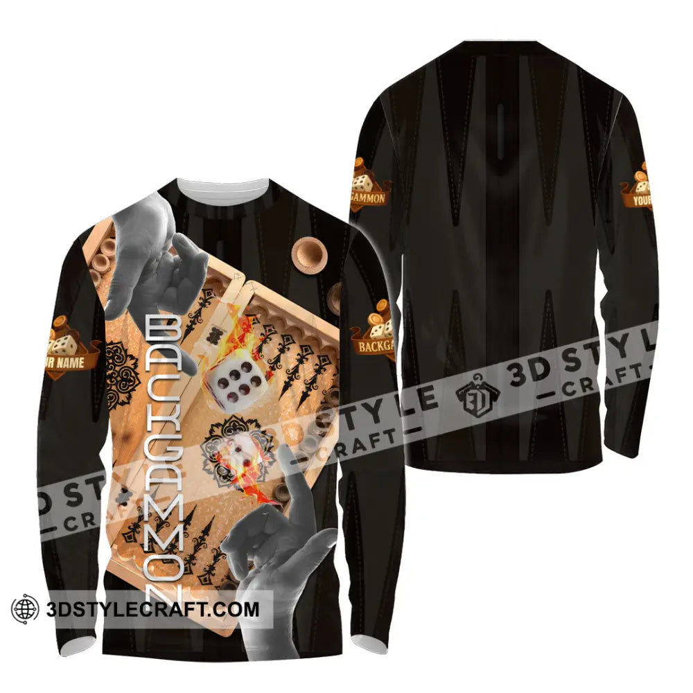 Unisex Shirt - Custom Backgammon 3D Shirt Long Sleeve Shirt / S T-shirt