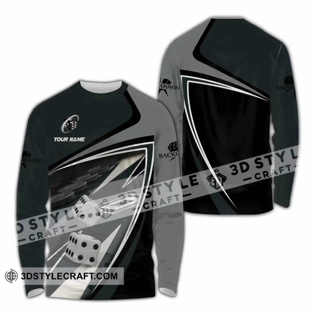 Unisex Shirt - Custom Backgammon 3D Shirt Long Sleeve Shirt / S T-shirt