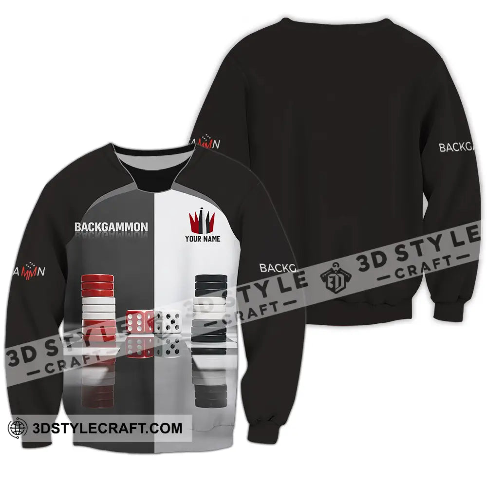 Unisex Shirt - Custom Backgammon 3D Shirt Long Sleeve / S T-shirt