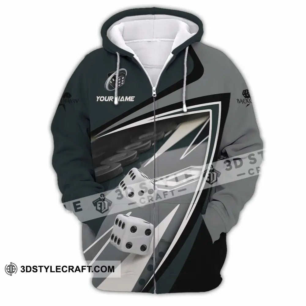 Unisex Shirt - Custom Backgammon 3D Shirt Zipper Hoodie / S T-shirt