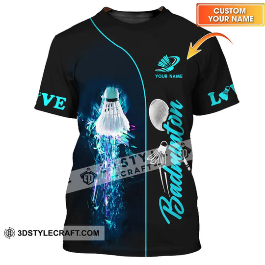 Unisex Shirt - Custom Badminton Name Shirt - Badminton Clothing, Gift for Badminton Lovers style option 1