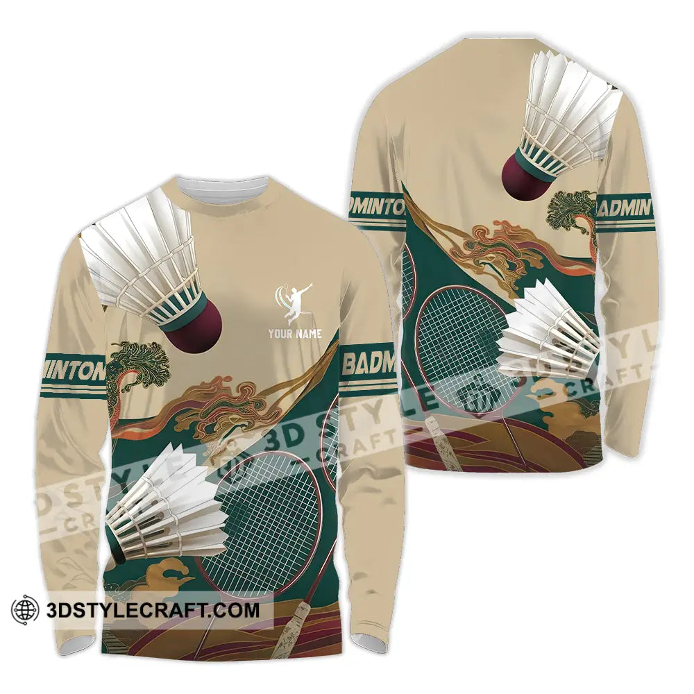 Unisex Shirt Custom Badminton Sport Shirt Long Sleeve Shirt / S T shirt