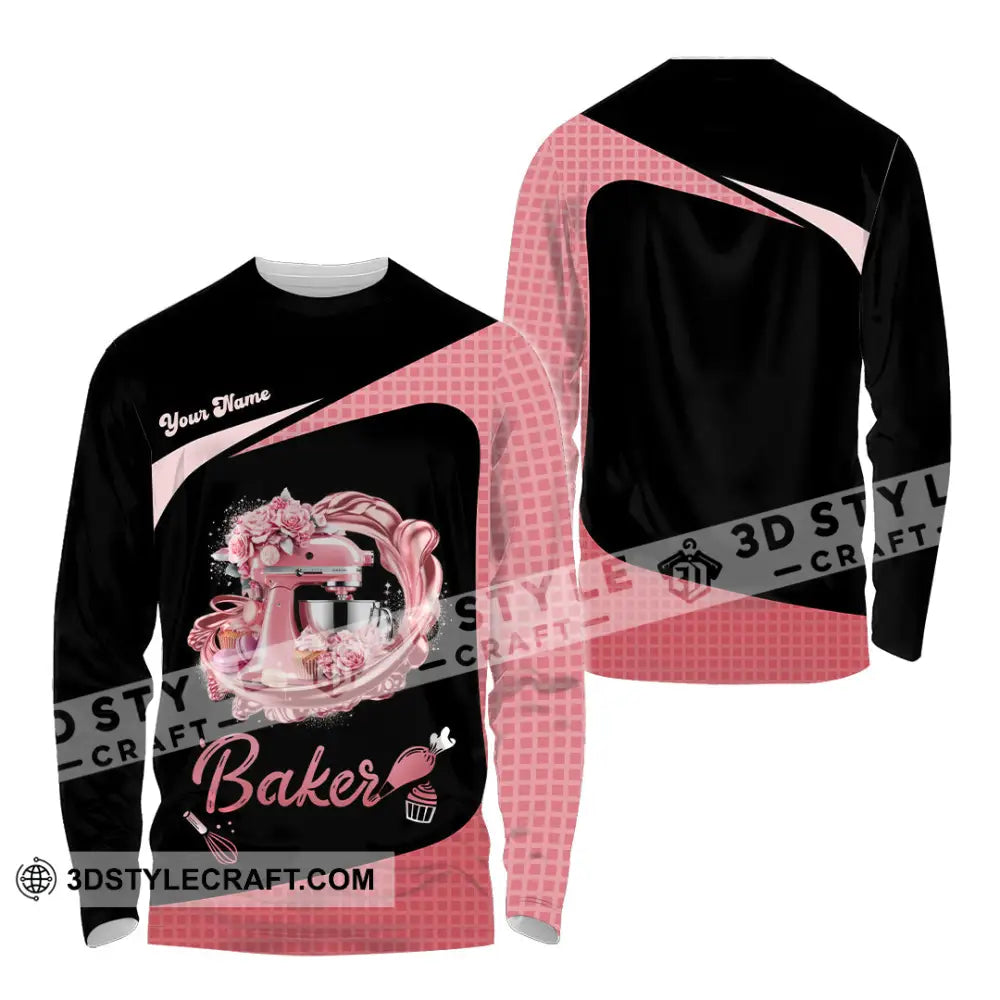 Unisex Shirt - Custom Baker Love Baking Shirt Long Sleeve Shirt / S T-shirt