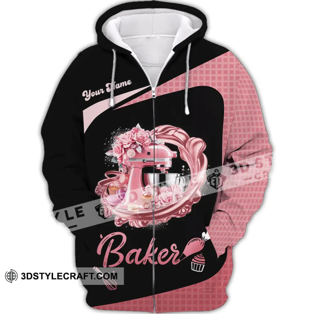 Unisex Shirt - Custom Baker Love Baking Shirt Zipper Hoodie / S T-shirt