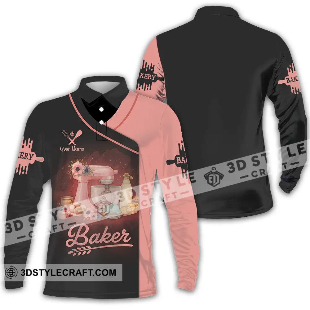 Unisex Shirt - Custom Baker Lover Shirt Long Sleeve Polo / S T-shirt