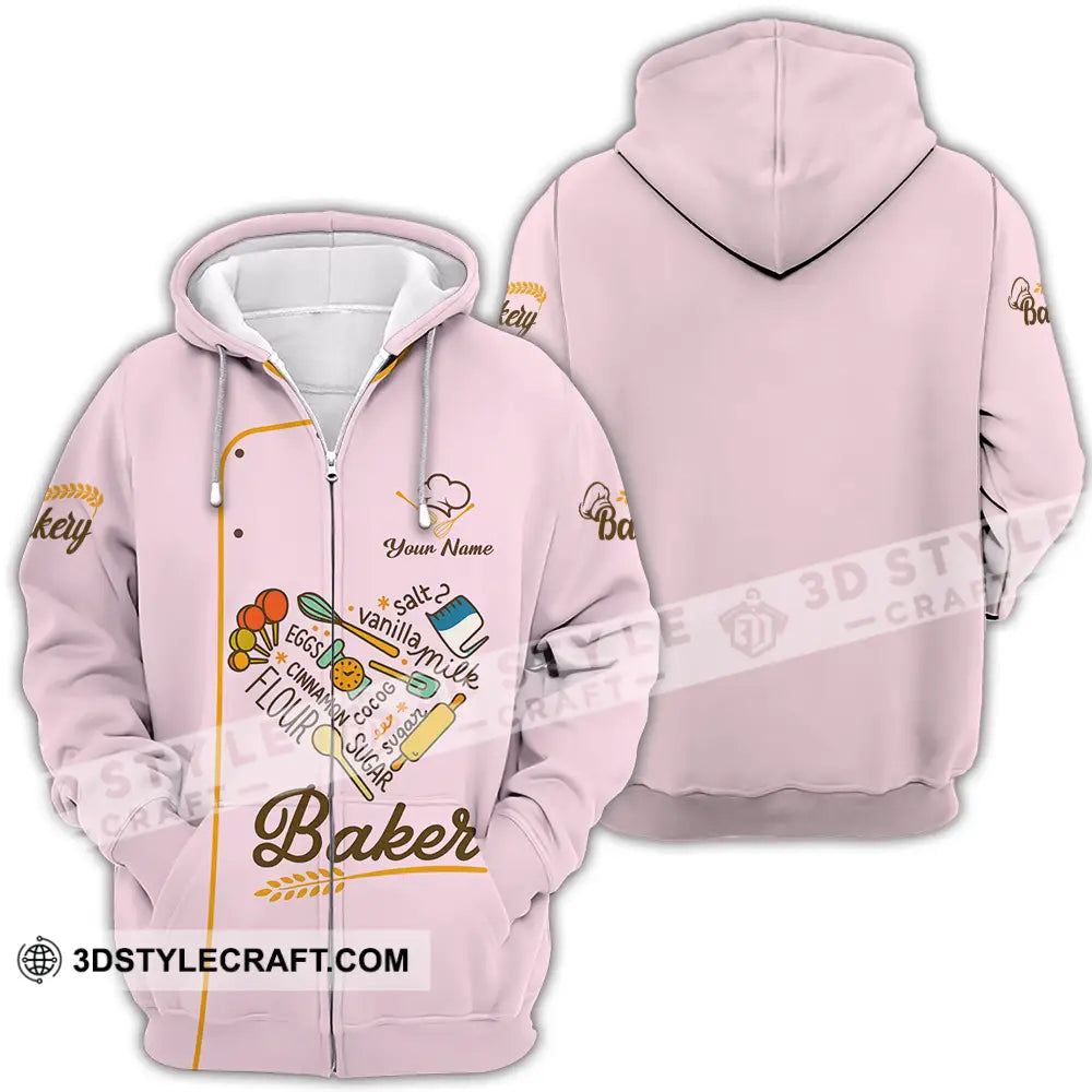 Unisex Shirt Custom Baker Shirt Zipper Hoodie / S T shirt