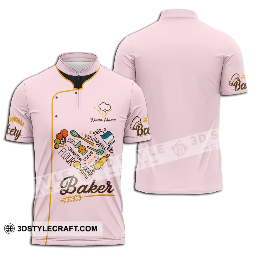 Unisex Shirt Custom Baker Shirt Zipper Polo Shirt / S T shirt