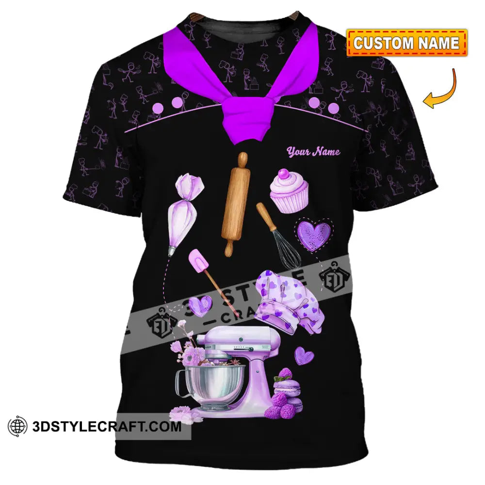 Unisex Shirt - Custom Bakery Black & Purple Cute Shirt T-shirt