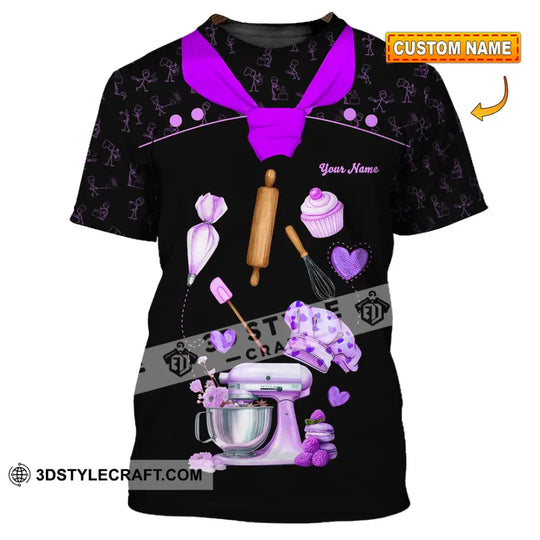Unisex Shirt - Custom Bakery Black & Purple Cute Shirt style option 1