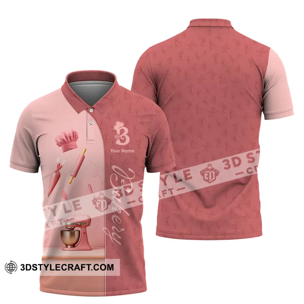 Unisex Shirt - Custom Bakery Pink Cute Shirt Polo Shirt / S T-shirt