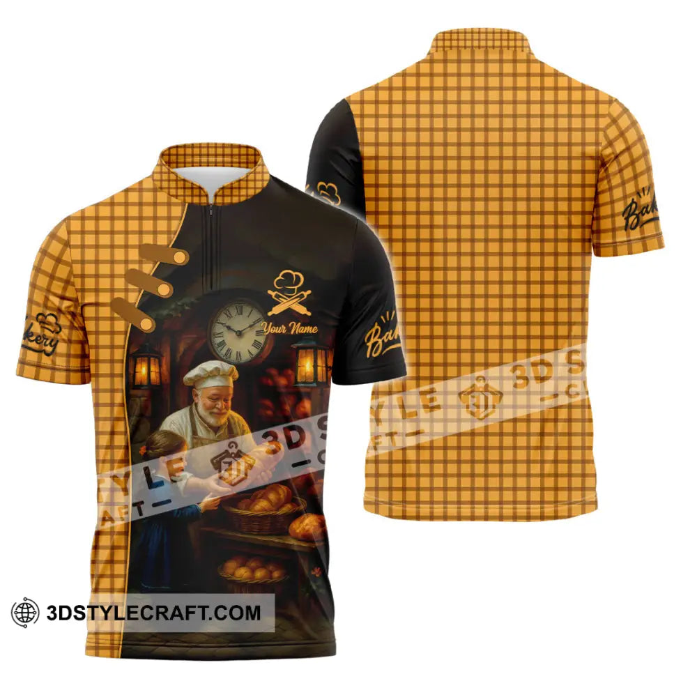 Unisex Shirt - Custom Bakery Shirt Zipper Polo Shirt / S T-shirt
