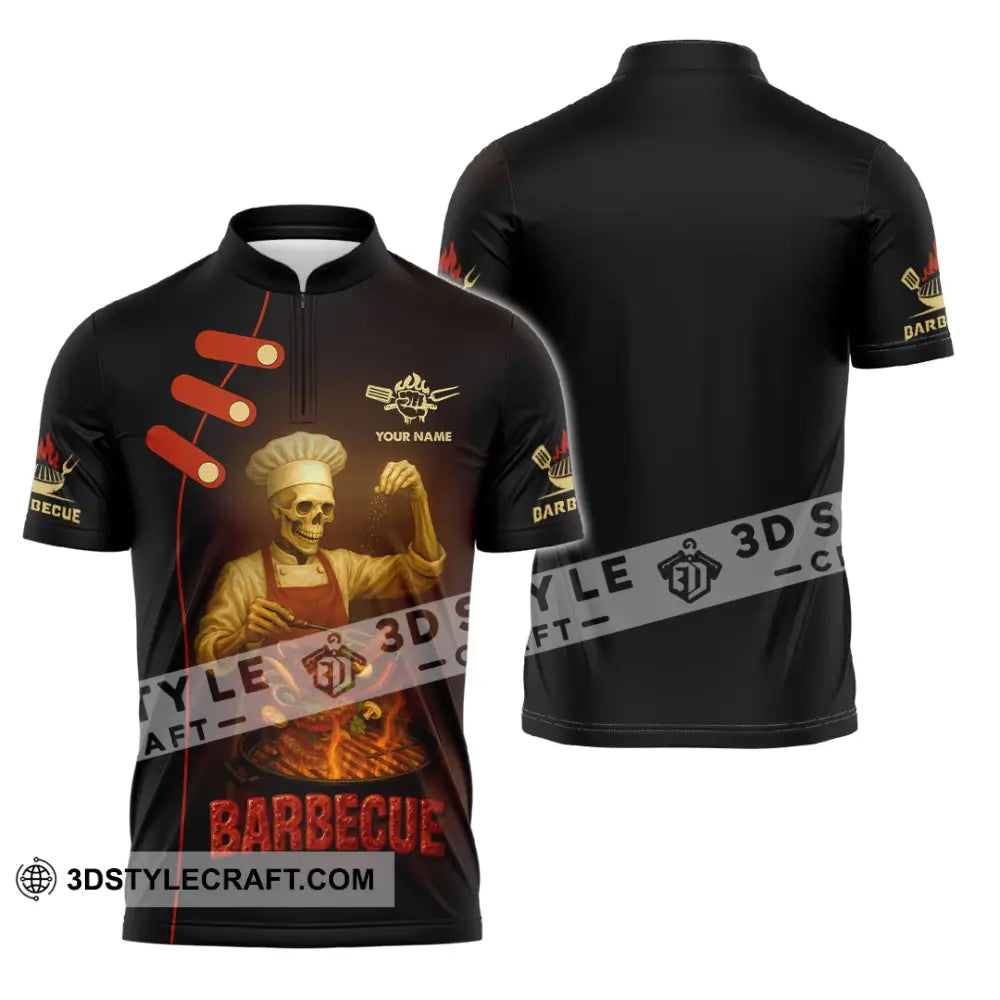 Unisex Shirt - Custom Barbecue Shirt Zipper Polo Shirt / S T-shirt