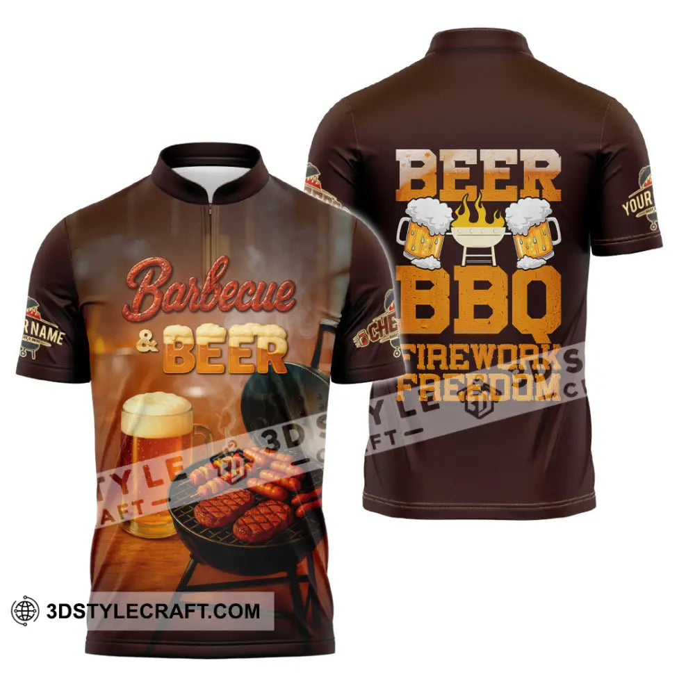 Unisex Shirt - Custom Barbecue Shirt Zipper Polo Shirt / S T-shirt