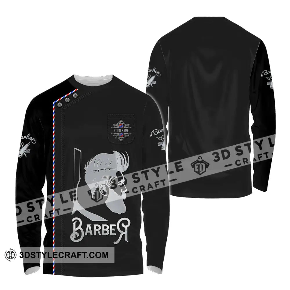 Unisex Shirt Custom Barber Shirt Long Sleeve Shirt / S T shirt