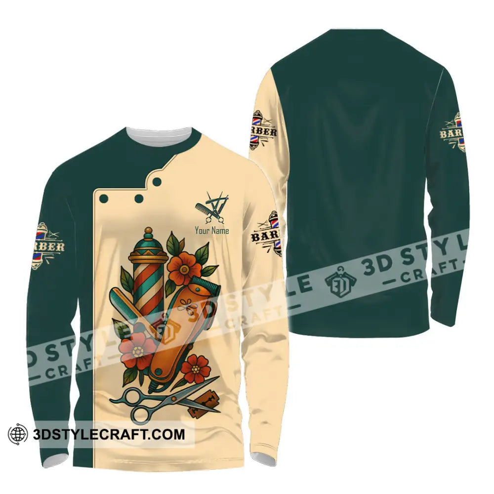 Unisex Shirt Custom Barber Shirt Long Sleeve Shirt / S T shirt