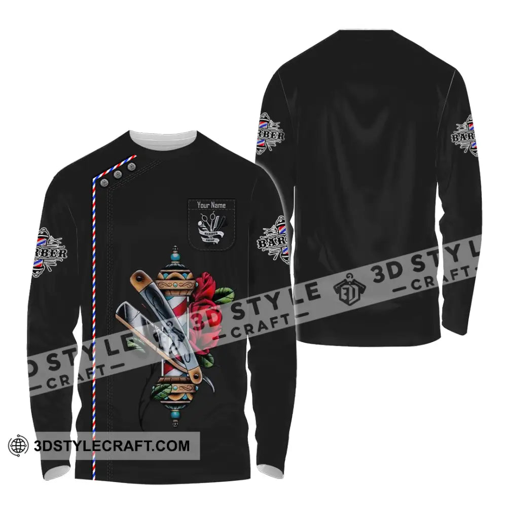 Unisex Shirt Custom Barber Shirt Long Sleeve Shirt / S T shirt