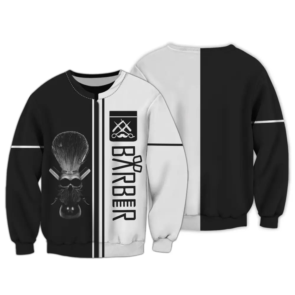 Unisex Shirt Custom Barber Personalized Name For Hairstylists Long Sleeve / S T-Shirt