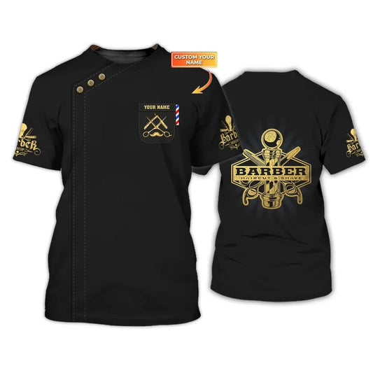 Unisex Shirt Custom Barber Personalized Name For Hairstylists T-Shirt / S