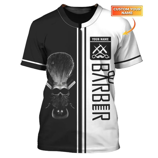 Unisex Shirt Custom Barber Personalized Name For Hairstylists T-Shirt / S