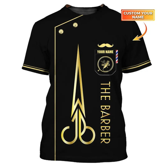 Unisex Shirt, Custom Barber Shirt, Personalized Name Shirt For Hairstylists style option 1