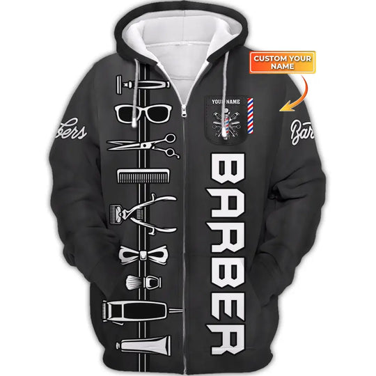 Unisex Shirt, Custom Barber Shirt, Personalized Name Shirt For Hairstylists style option 2