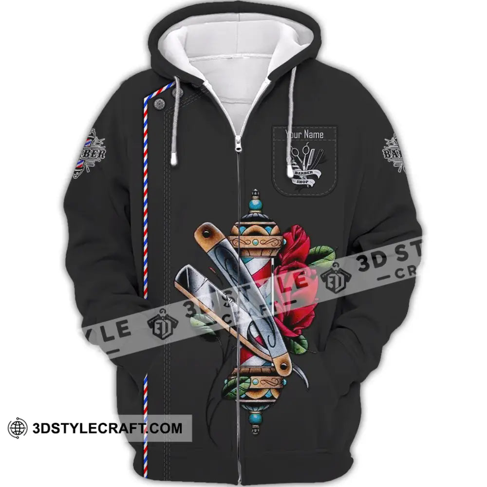 Unisex Shirt Custom Barber Shirt Zipper Hoodie / S T shirt