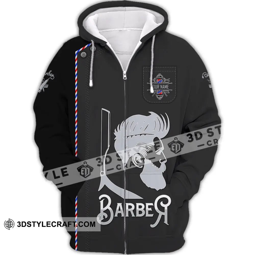 Unisex Shirt Custom Barber Shirt Zipper Hoodie / S T shirt