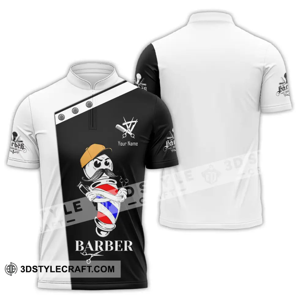 Unisex Shirt Custom Barber Shirt Zipper Polo Shirt / S T shirt