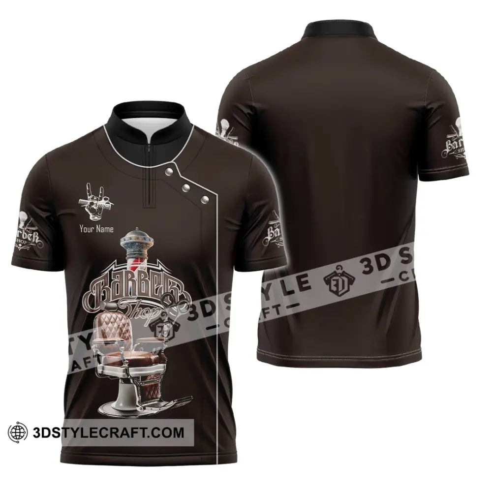 Unisex Shirt Custom Barber Shirt Zipper Polo Shirt / S T shirt