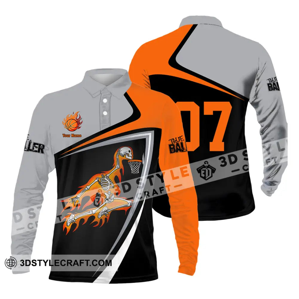 Unisex Shirt Custom Basketball Sport Shirt Long Sleeve Polo / S T shirt