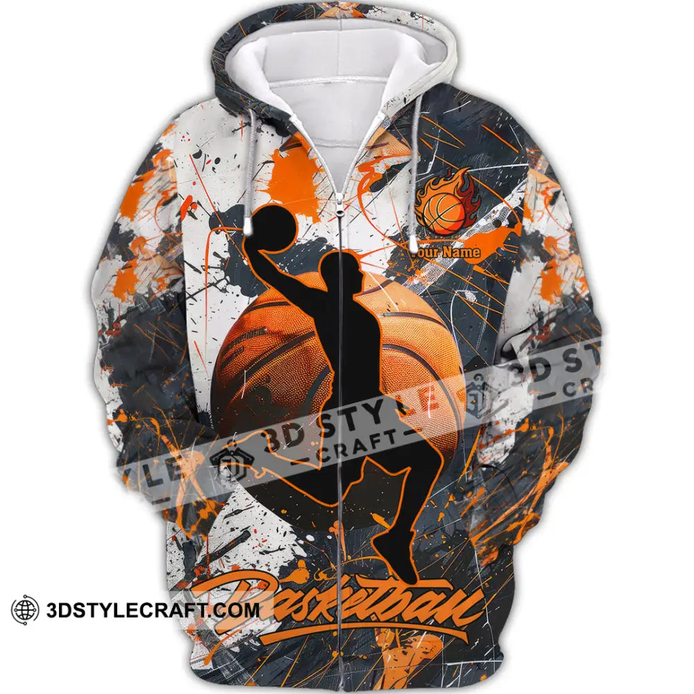 Unisex Shirt Custom Basketball Sport Shirt Zipper Hoodie / S T shirt