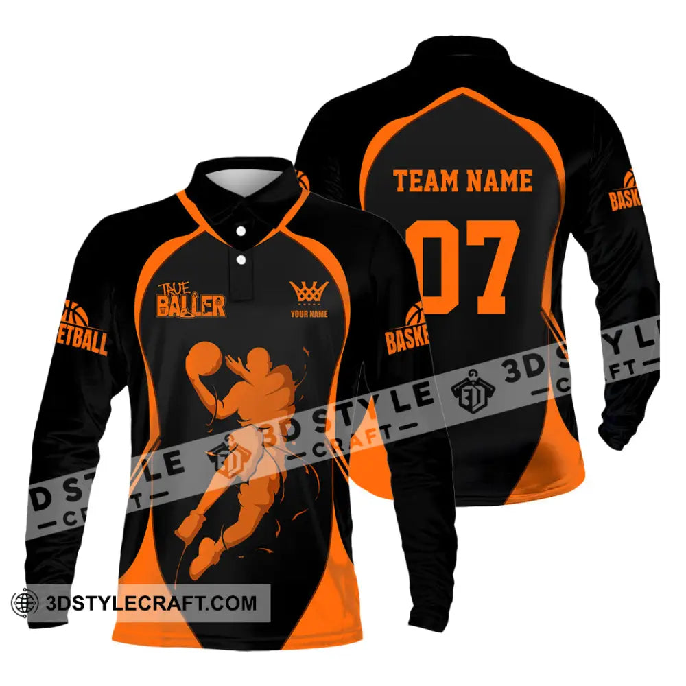 Unisex Shirt - Custom Basketball The Baller Shirt Long Sleeve Polo / S T-shirt