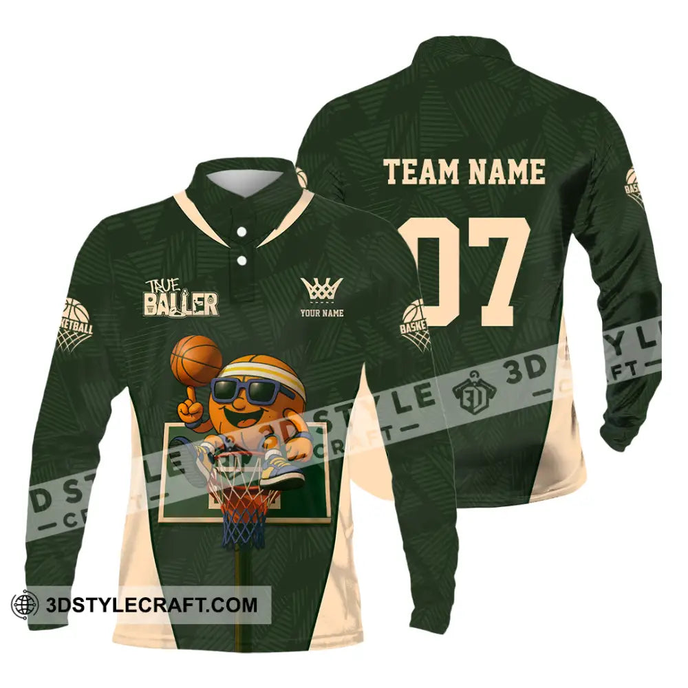 Unisex Shirt - Custom Basketball The Baller Shirt Long Sleeve Polo / S T-shirt