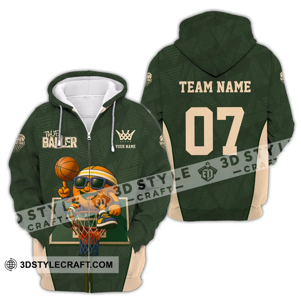 Unisex Shirt - Custom Basketball The Baller Shirt Zipper Hoodie / S T-shirt