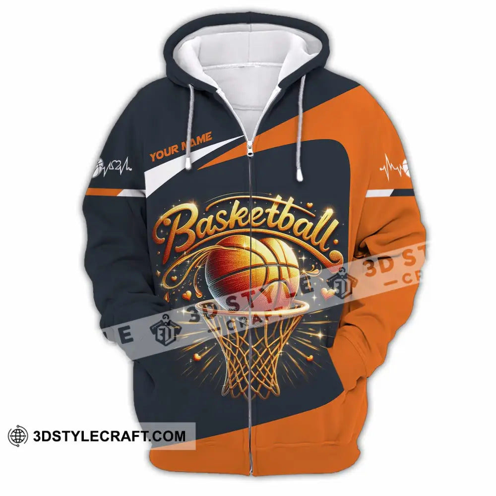 Unisex Shirt - Custom Basketball Shirt Zipper Hoodie / S T-shirt