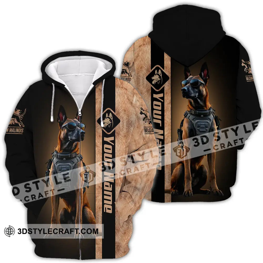 Unisex Shirt - Custom Belgian Malinois Pet Lover Shirt Zipper Hoodie / S T-shirt